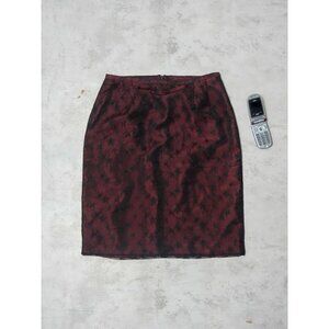 Vintage 90s Bianca Nygard Wine Red Floral Skirt